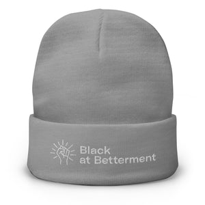 Black at Betterment Embroidered Beanie